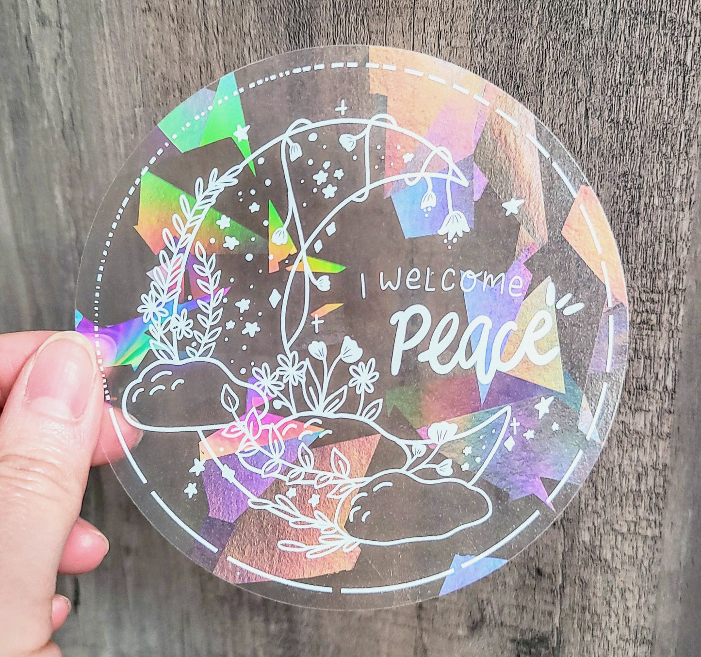 Rainbow Suncatcher Decal - Peace