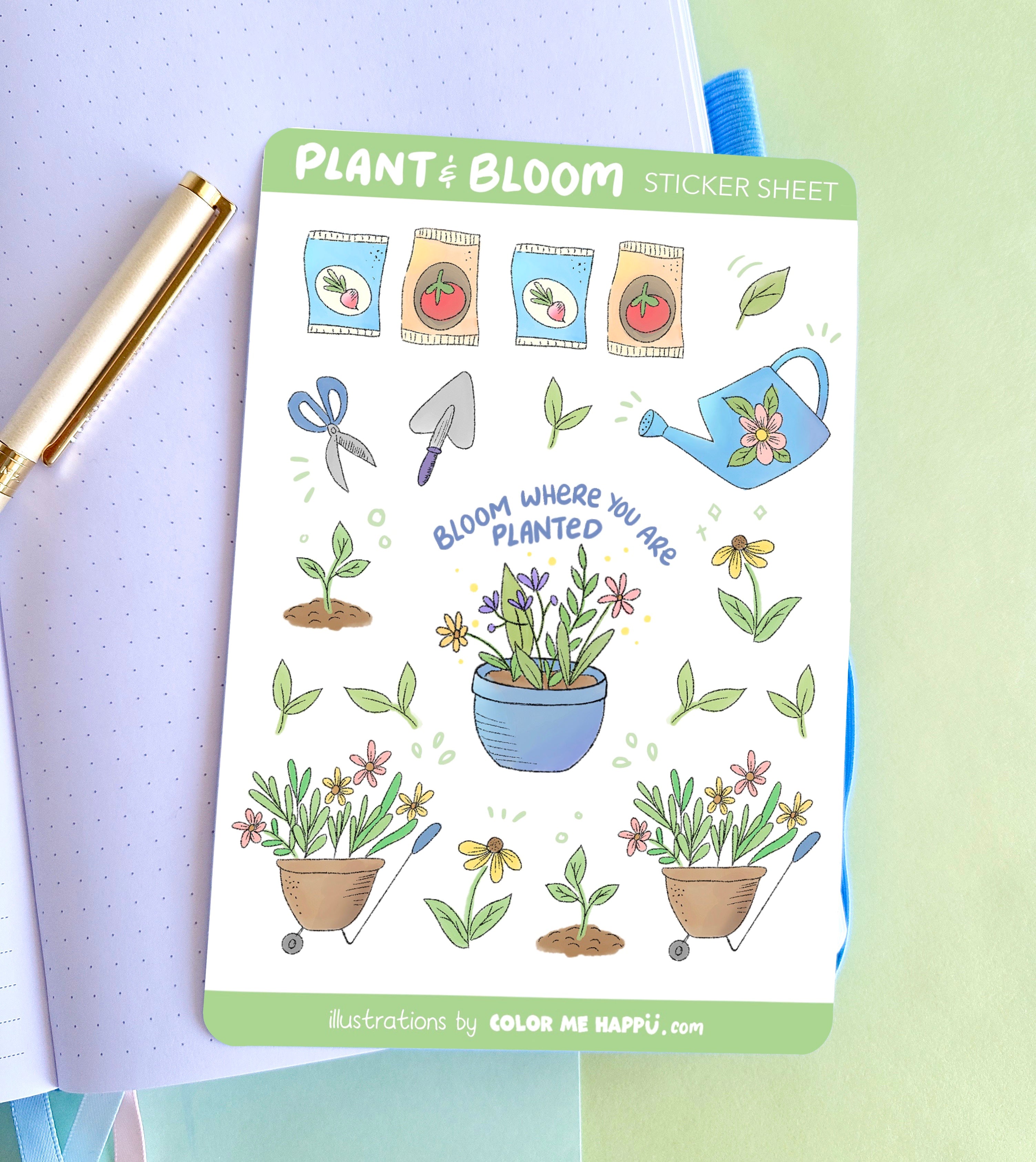 Plant and Bloom Sticker Sheet – Color Me Happii