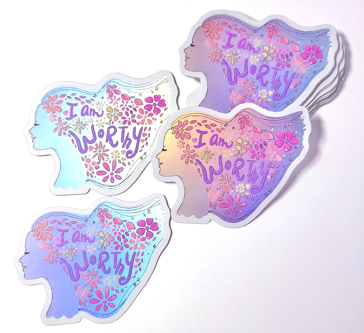 You Are Worthy Holo Sticker - Matte