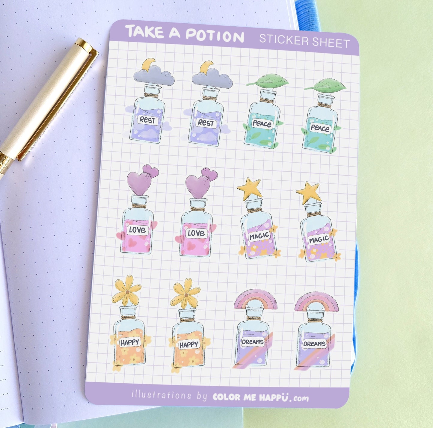 Self Care Potions Sticker Sheet