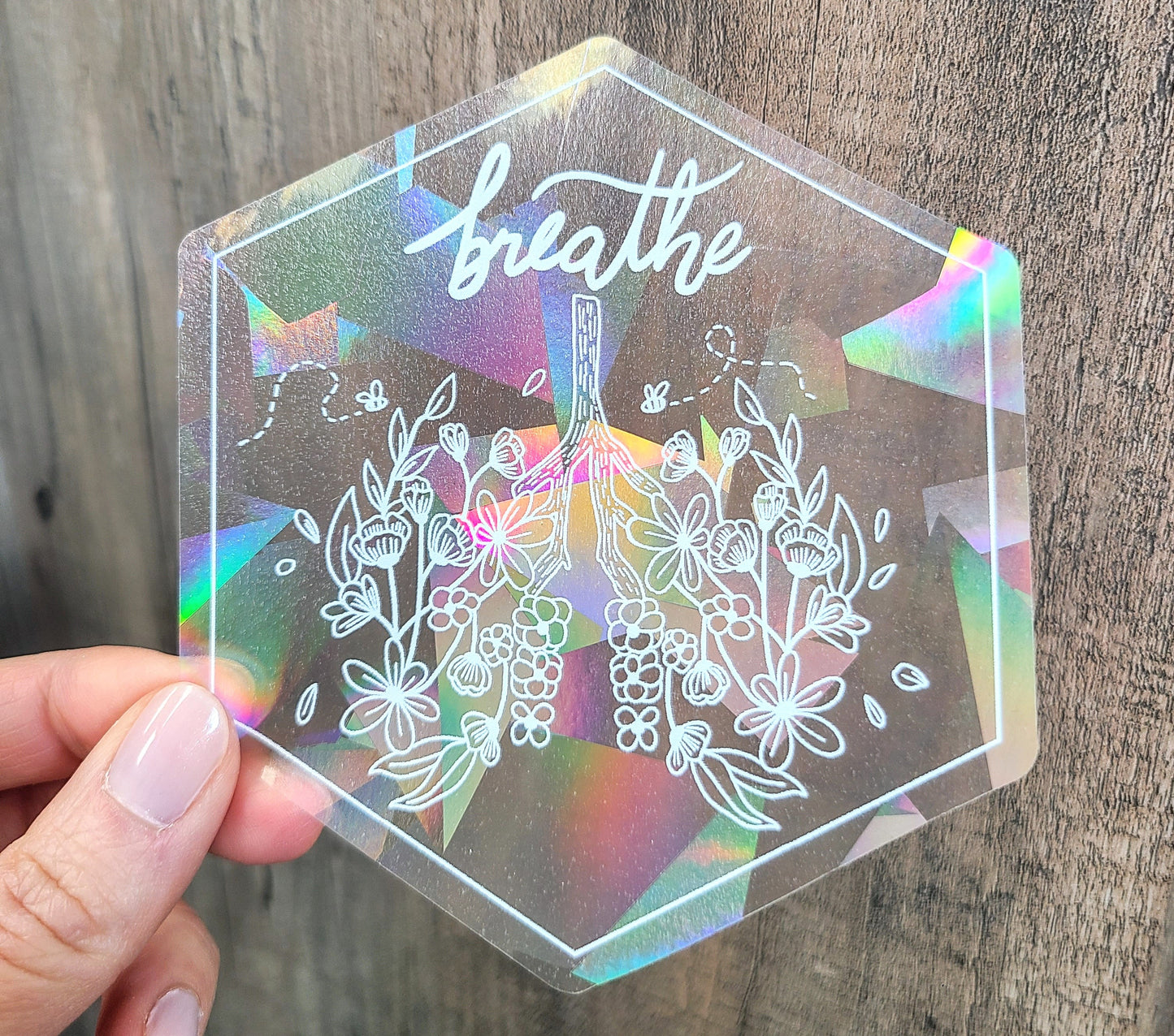 Rainbow Suncatcher Decal - Breathe